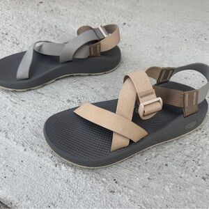 Chaco Neutral Webbing Sandals in Beige & Gray